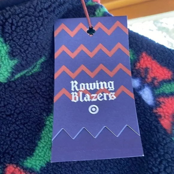 NWT Rowing Blazers for Target Men’s Rose print fleece zip up jacket in a XXL. - Picture 4 of 13
